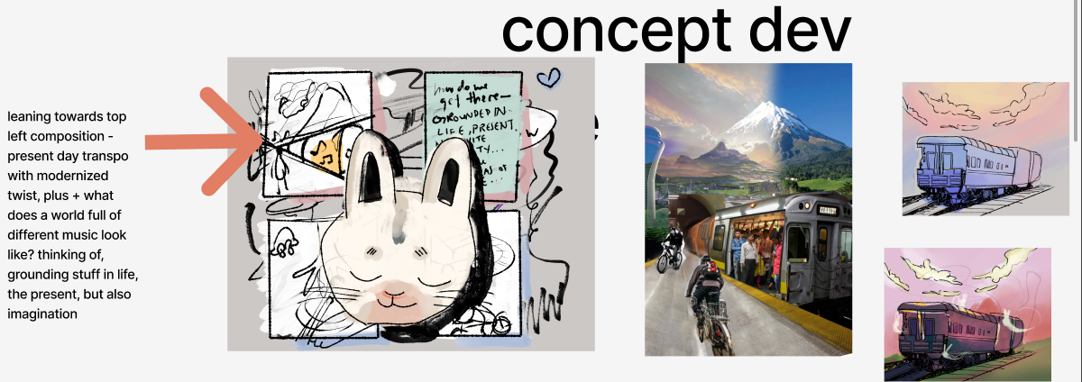 Process sketches and mood board